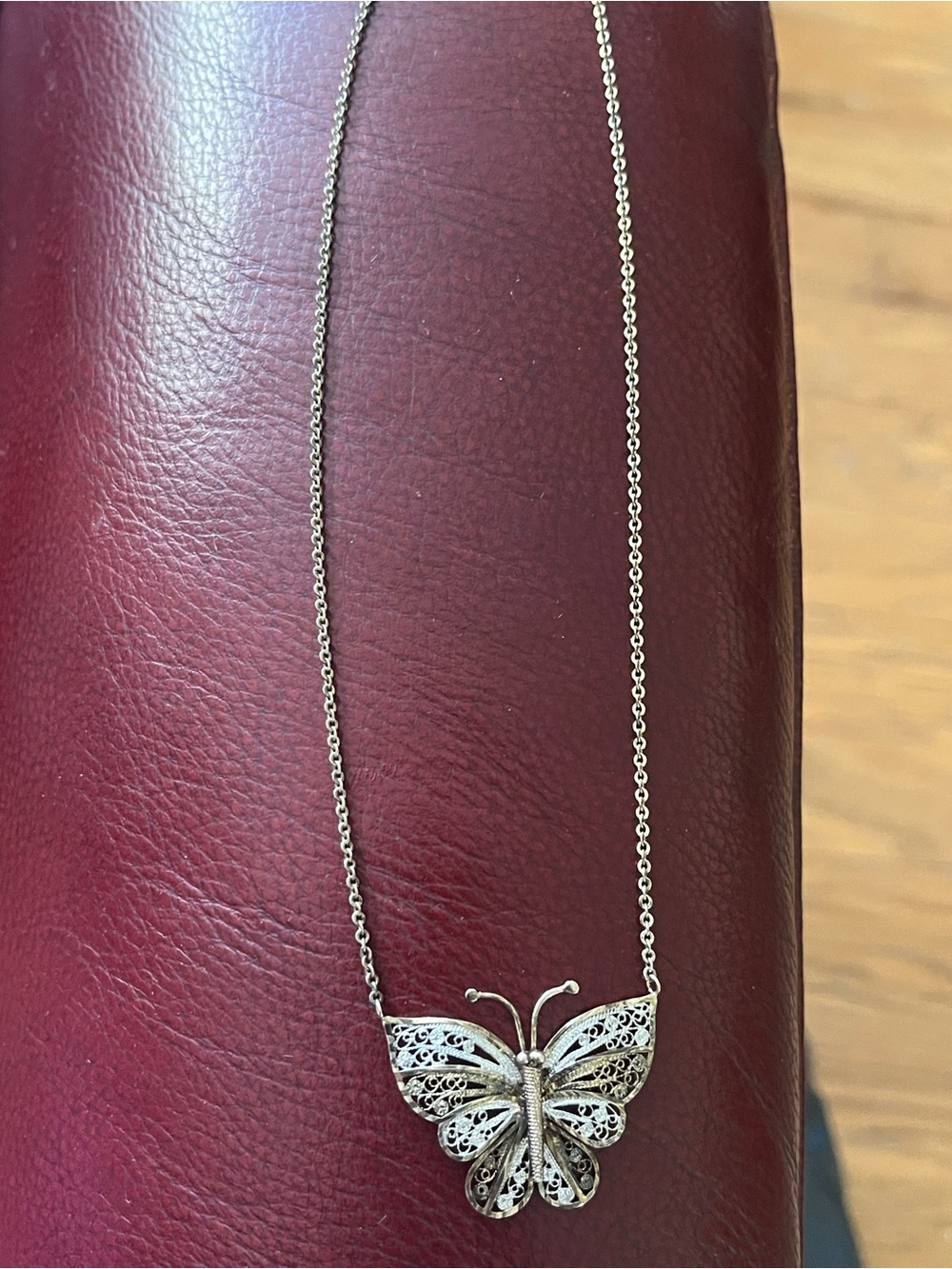 Ralph Lauren Filigree Butterfly Necklace. Sterling silver & Vermeil 925 marked - Picture 5 of 10